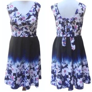 New Eshakti floral fit & flare crepe dress 16W